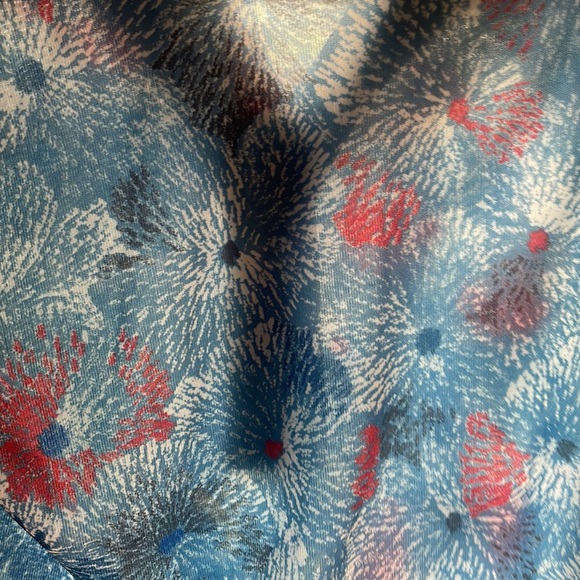 Gorgeous blue Vintage short sleeve button blouse by Gilda - Picture 5 of 7